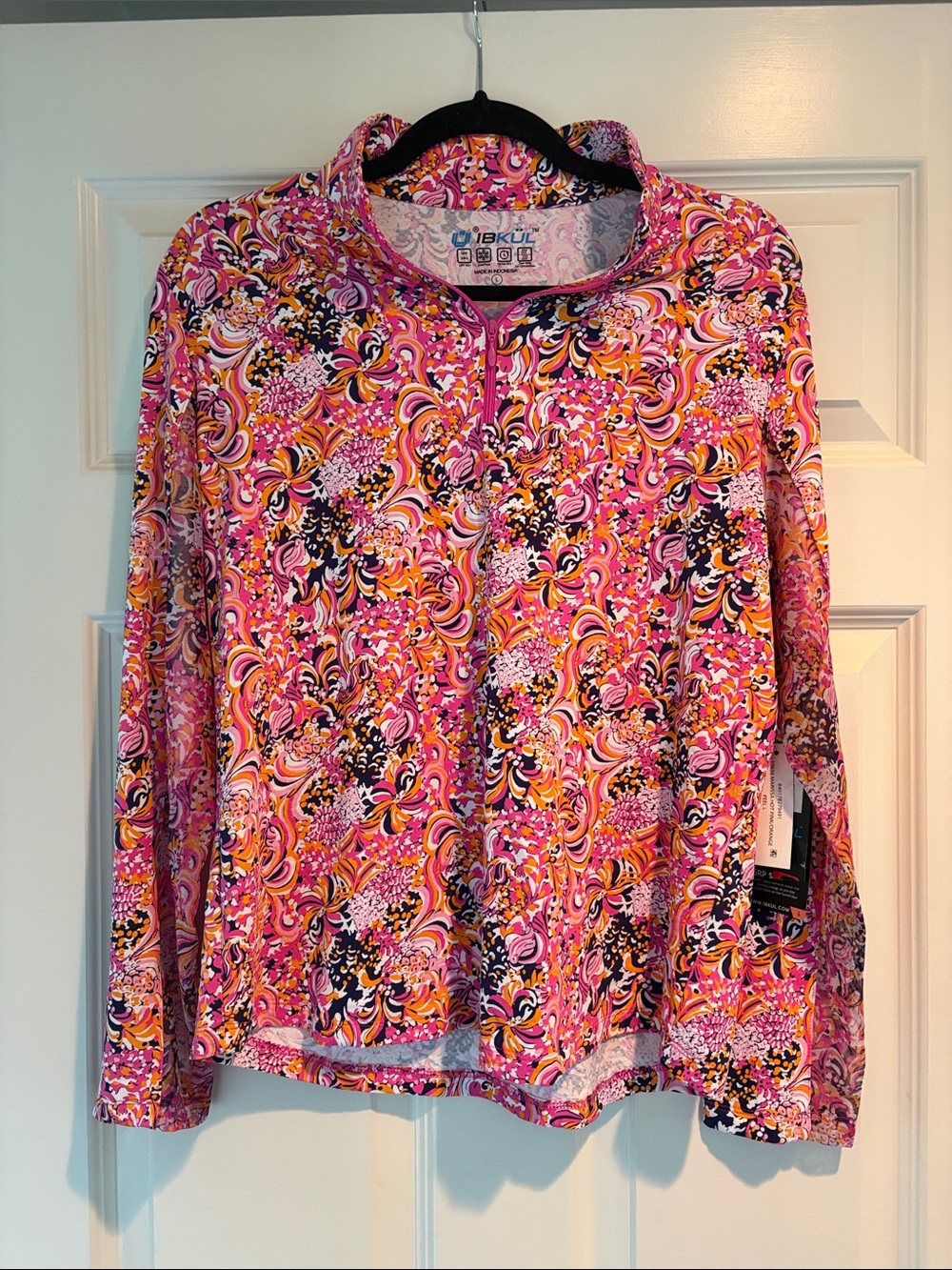 IBKUL Half-Zip Long Sleeve Top NWT